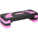 Step for aerobics and fitness exercises, 3 steps, gray and purple, REBEL ACTIVE