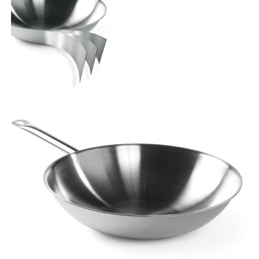 Keptuvė WOK 3-PLY - bez pokrywki - Hendi 839003