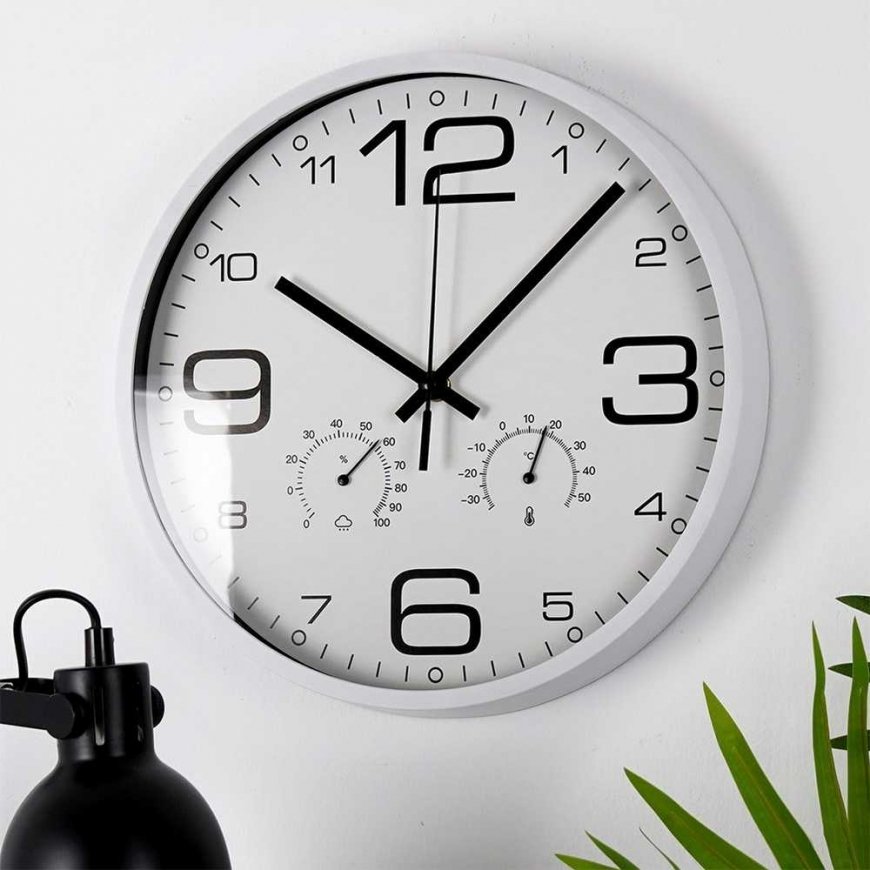 Excellent Housewere Wall clock with thermometer and hygrometer, 30 cm – 3