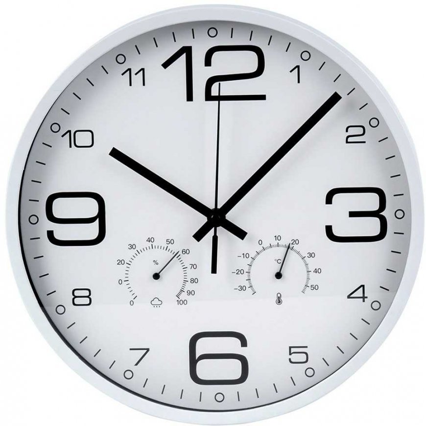 Excellent Housewere Wall clock with thermometer and hygrometer, 30 cm – 4