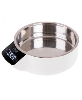 Adler AD 3166 keittiövaaka Ruostumaton teräs, Valkoinen Pöytämalli Pyöreä Sähkökeittiövaaka