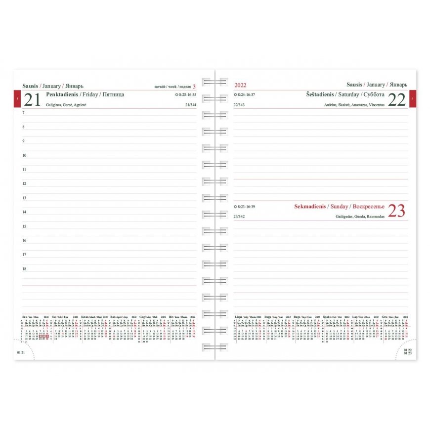 Timer Vidaus blokas kalendoriui MANAGER DAY 2025, A5 – 2
