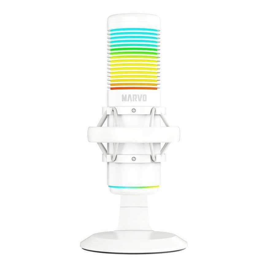 Marvo MIC-07 RGB White Wired Microphone |USB