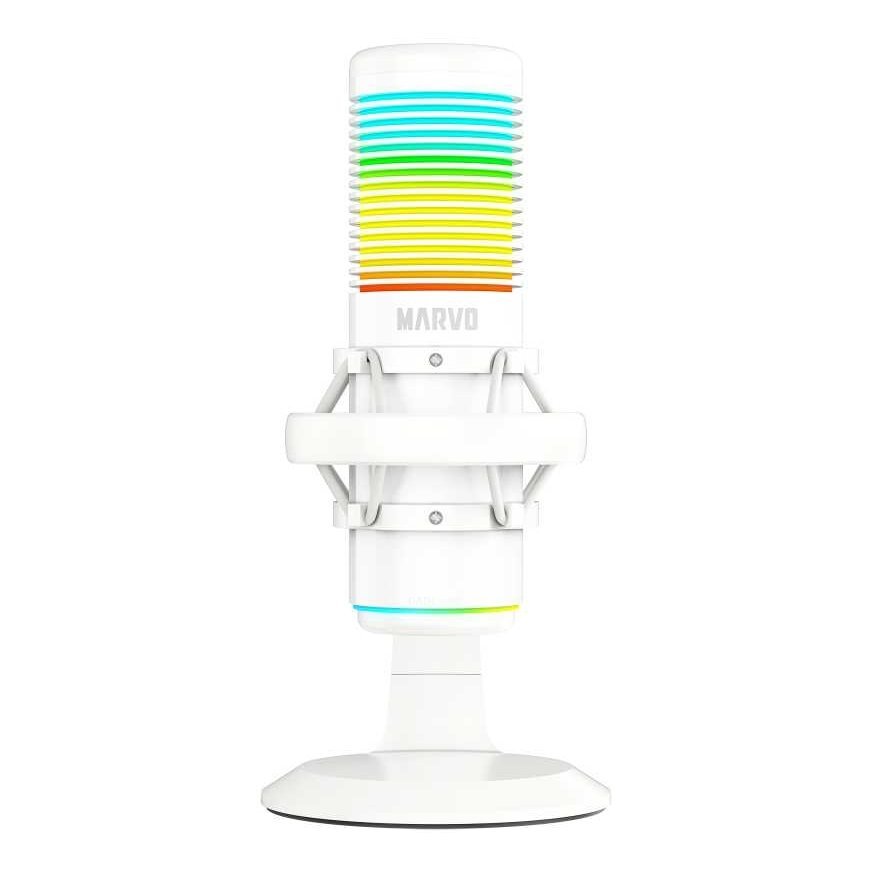 Marvo MIC-07 RGB baltas laidinis mikrofonas |USB – 2