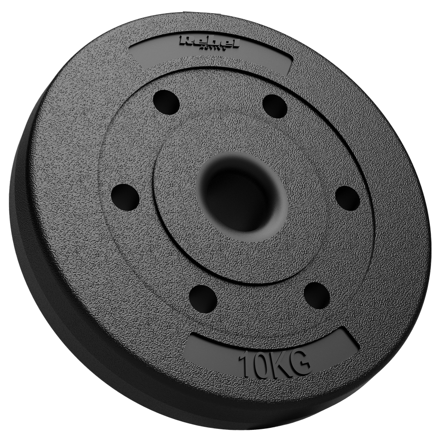 Bituminių svarelių rinkinys 2x10kg, skylė 51mm - olimpinėms štangams, REBEL ACTIVE – 2