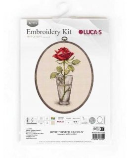 luca S Cross Stitch Kit "Rose "Mister Lincoln" 9x17.5 cm SBC235