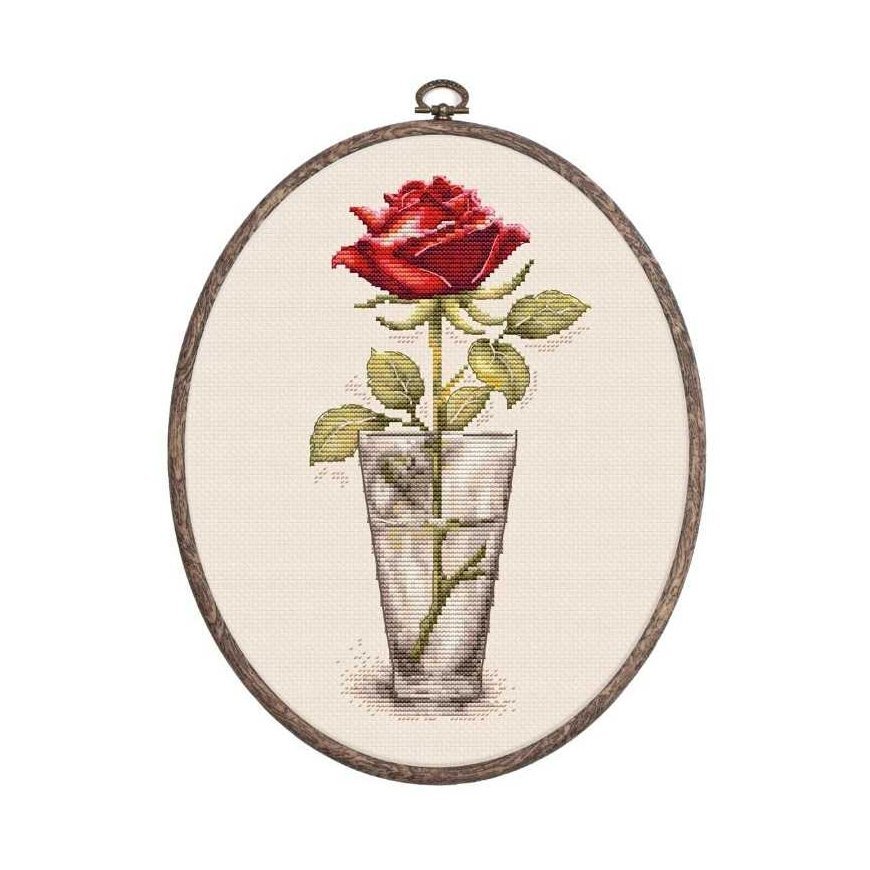 luca S Siuvinėjimo kryželiu rinkinys „Rose „Mister Lincoln“ 9x17,5 cm SBC235 – 2