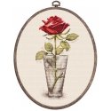 luca S Siuvinėjimo kryželiu rinkinys „Rose „Mister Lincoln“ 9x17,5 cm SBC235