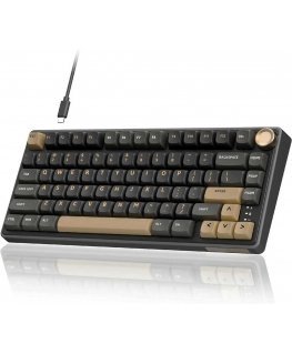 Royal Kludge RK R75 RGB Phantom Wired Keyboard | 75%, Hot-swap, Silver switches, US
