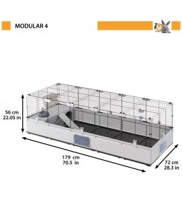 FERPLAST Modular 4 - cage for rabbit and domestic guinea pig - 179 x 72 x 56cm