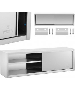 Royal Catering Catering wall cabinet with sliding doors, Steel, 200 x 45 x 60 cm