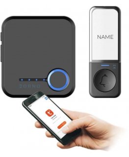 Orno SIGO AC, wireless network doorbell, Wi-Fi, button without battery, learning system, 52 sounds, 200 m, black