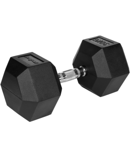 Rubberized cast iron dumbbell HEX 30 kg REBEL ACTIVE