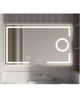 Šviečiantis veidrodis Vinchome Atlanta M3111-120x70, 1200x700mm, integruotas makiažo veidrodis, Wi-Fi