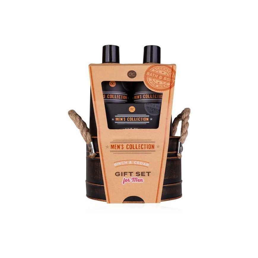Accentra Men's Collection - Bath care gift set in a tin bucket