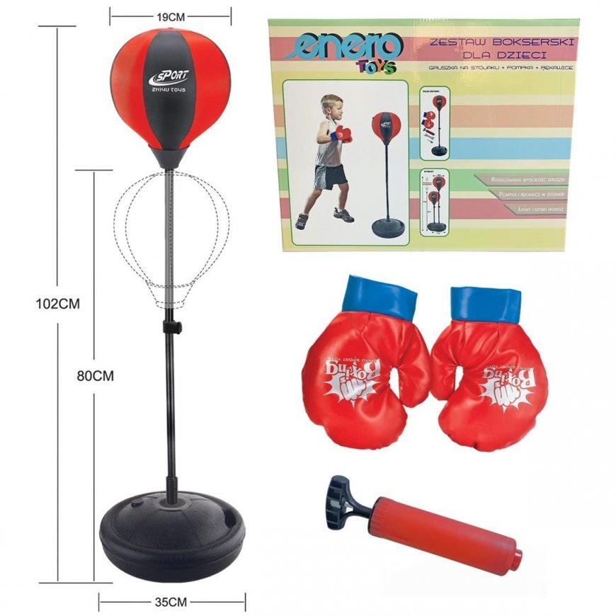 Enero Toys ADJUSTABLE 80-102cm ENERO KIDS BOXING SET AND GLOVES – 4