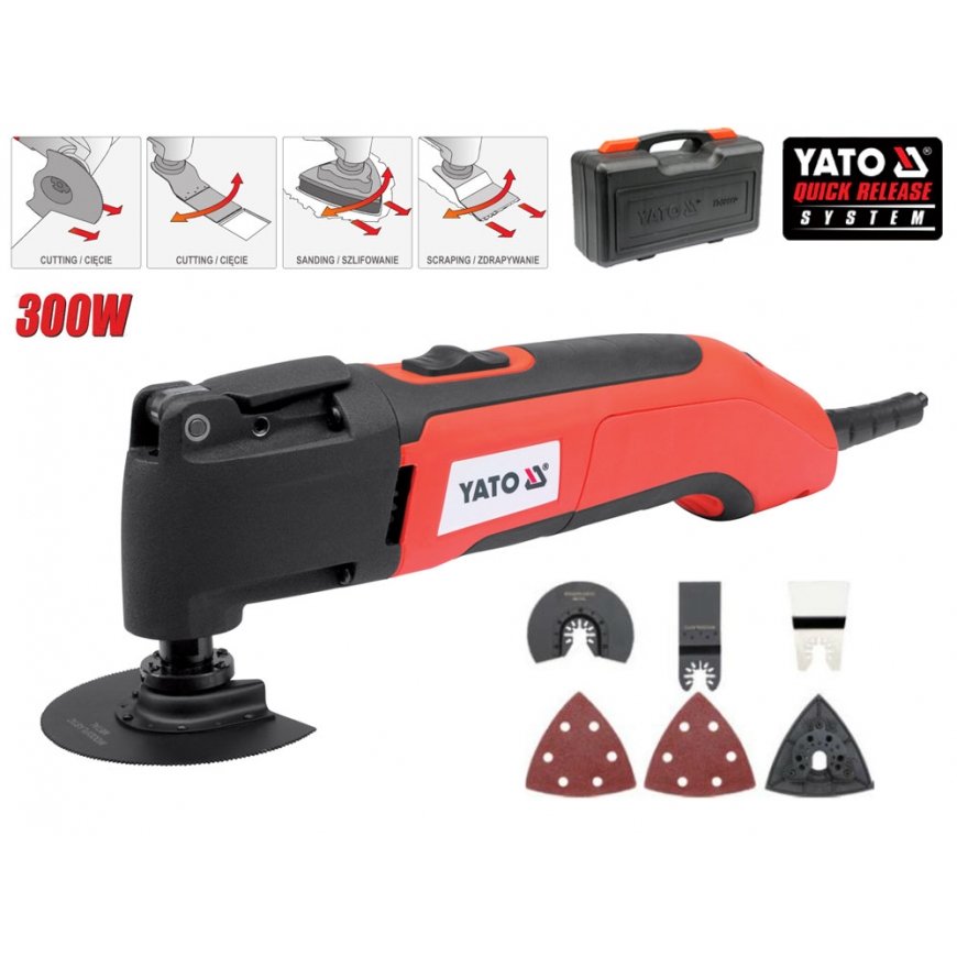 Yato YT-82220 Daugiafunkcis vibruojantis įrankis Juoda, Raudona 300 W 22000 OPM – 2