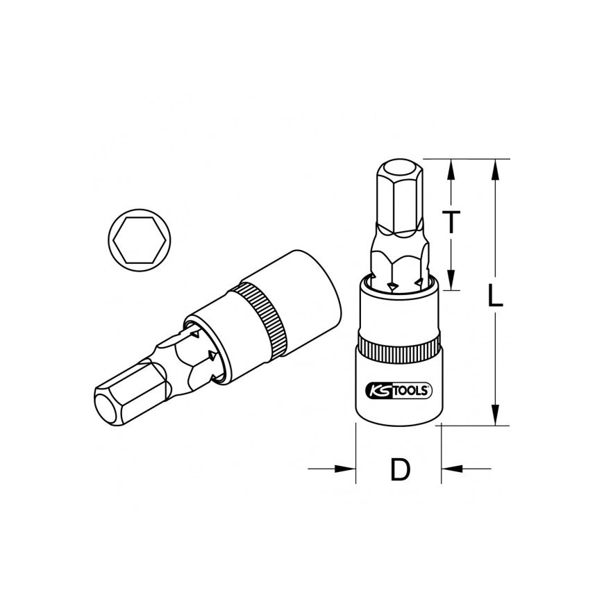 KS Tools 918.1619-E hylsy & hylsysarja Pistorasia – 2