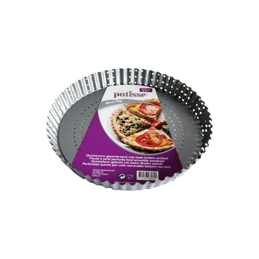 Patisse Perforated cake tin with removable bottom 28 cm Silver top universal
