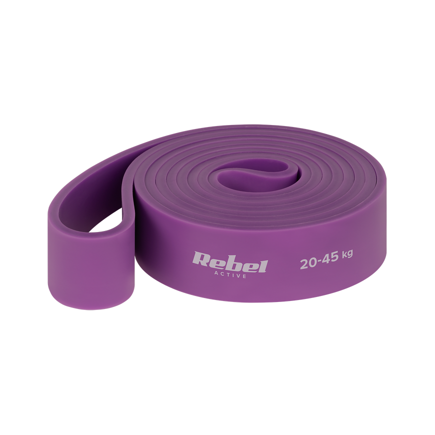 Latekso mankštos juosta - Power Band PL-4, violetinė 20-45 kg REBEL ACTIVE