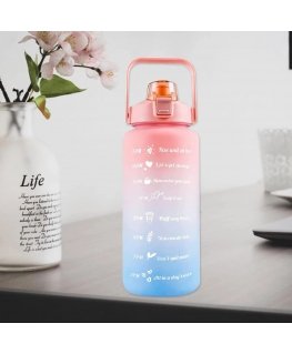 Extralink | Motivationswasserflasche, 2000 ml, grün und violett, BUT-190