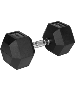 Rubberized cast iron dumbbell HEX 22.5kg REBEL ACTIVE