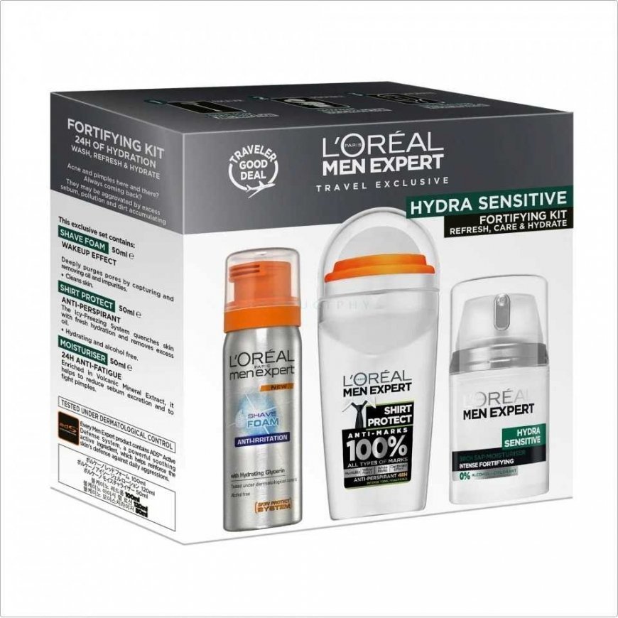 Travel Set L'Oreal Paris: Men Expert, Alcohol-Free, Hydrating and Regenerating, Day & Night, Creamy, For Face, 50 ml + Men Exper – 2