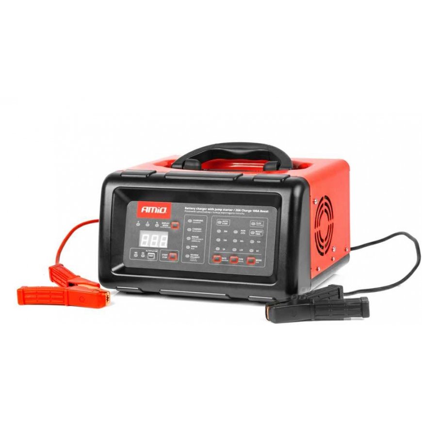 Prostownik cyfrowy su funkcija rozruchu booster jump starter 20a 6v 12v amio-04057 – 2