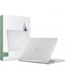 Tech-Protect SmartShell case for MacBook Air 13" M2 / M3 / 2022-2024 - transparent and glitter