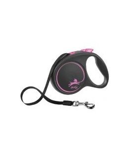 Inertia leash for dogs - Trixie Flexi BLACK DESIGN, cord leash,