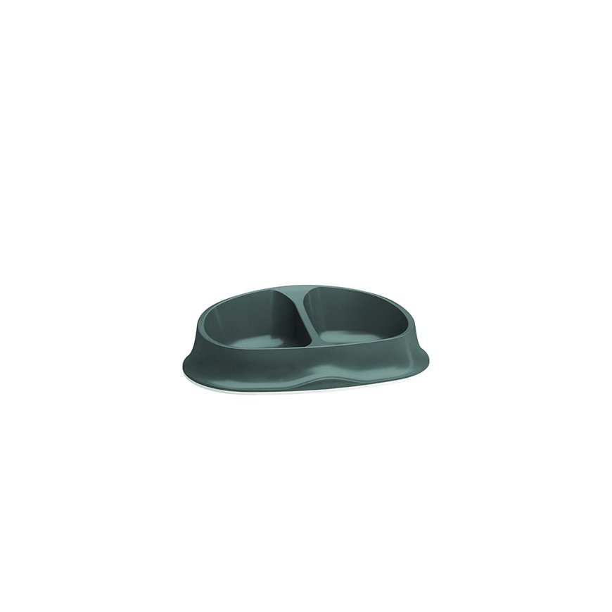 Feeding bowl double Chic 0.25+0.25L 27x17.5x7.2cm green