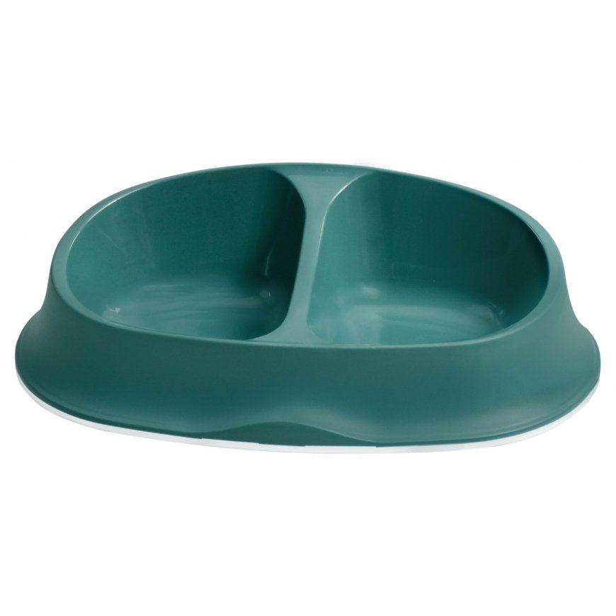 Feeding bowl double Chic 0.25+0.25L 27x17.5x7.2cm green – 2