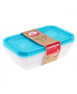 Set of food containers rectangular 3x2,4L Fredo "Fresh" transpar