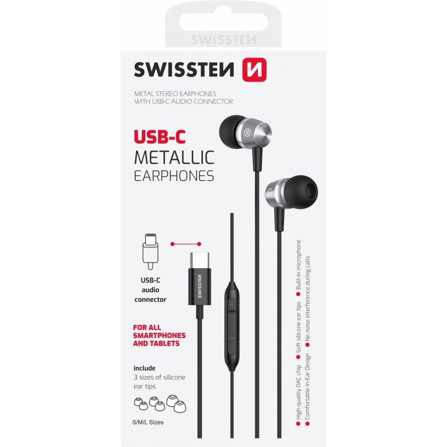 Swissten Metallic USB-C Headphones