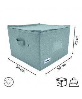Square box with zipper 30x30x21cm Mint