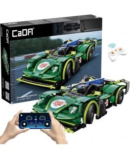 Klocki konstrukcyjne CaDA Samochód zdalnie sterowany Lentyninė mašinėlė 29 cm žalia Emerald Deity Sport Car Važiuoklė 388 dalys 