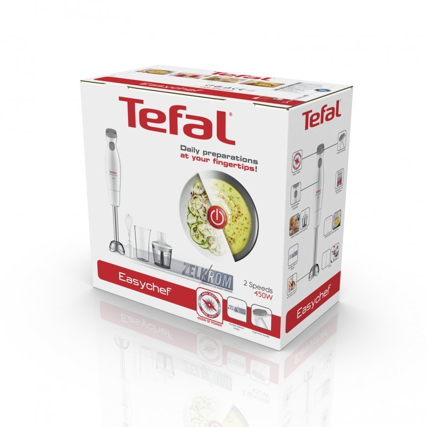 Tefal HB4531 blenderis 0,8 L Iegremdējams blenderis 450 W Nerūsējošs tērauds, Balts – 3