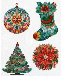 luca S Christmas toys on plastic canvas "Christmas decorations" 10x15cm SJK042