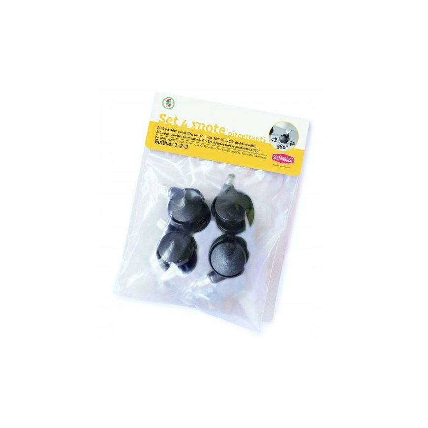 Set of wheels 4 pcs. 360° transport cage Gulliver 1-2-3 black