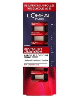 Set, L'Oreal Paris, Revitalift laser Renew, Glycolic Acid, Peeling, Ampoules Treatment Serum, For Face, 7 pcs, 1 ml