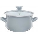 Enamel pot with lid Pyza gray 18 cm 2.9 l ENAMEL OLKUSZ Enamel pot with lid Pyza gray 18 cm 2.9 l ENAMEL OLKUSZ