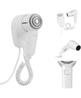 Wall-mounted hotel pool hair dryer, white, 1200W Physa PURUS