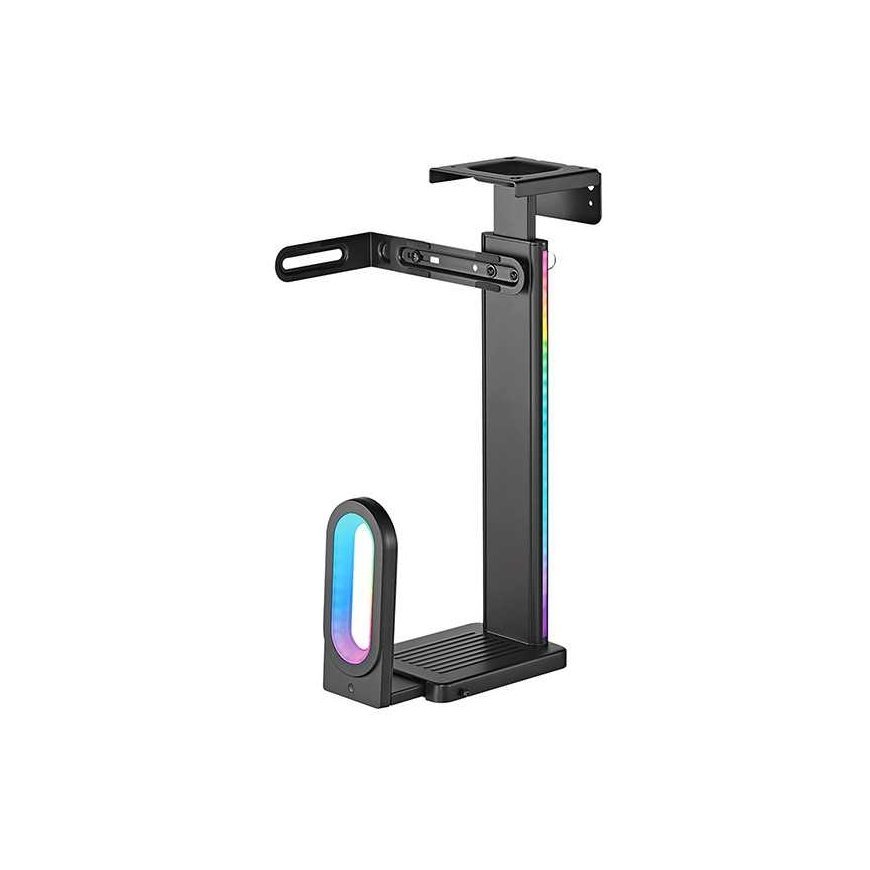 Ultradesk FLANK Laikiklis komputerowy pod blat biurka, RGB, juoda