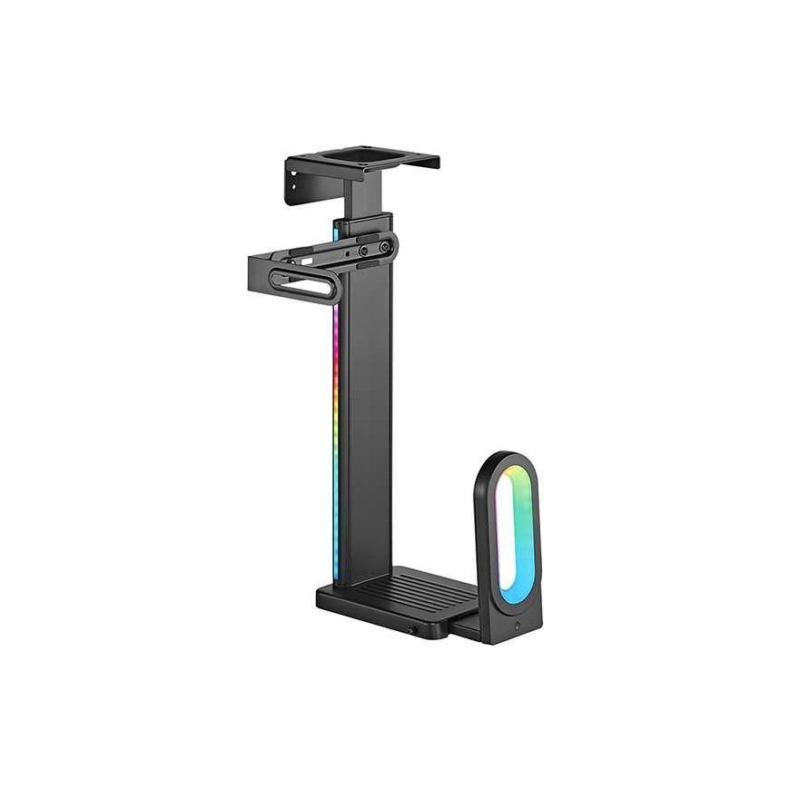 Ultradesk FLANK Holder for computer desk, RGB, black – 2