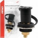 Akumuliatoriaus maitinimo jungtis juoda minus su dangteliu 3/8 m10 12v 24v 48v 250a amio-03813