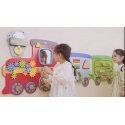 Viga Toys Medinė edukacinė jutiminė ir manipuliacinė lenta EDU Traukinys