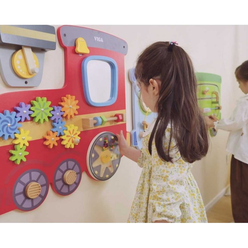 Viga Toys Wooden educational sensory and manipulative board EDU Train – 5