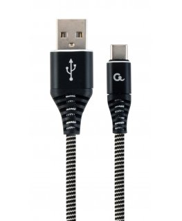 Gembird CC-USB2B-AMCM-2M-BW USB-kaapeli USB 2.0 USB A USB C musta, Valkoinen