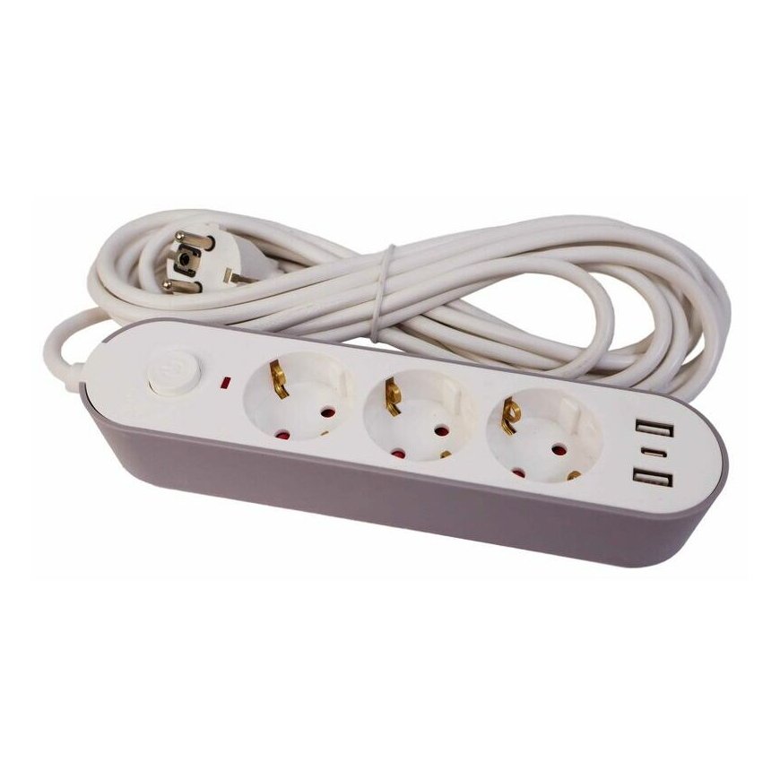 Extender 3-pin + 2 USB+Type-C 5m a|z switch lead 3Gx1.0mm