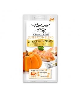 NATURAL KITTY Superfood Blend kana kõrvitsaga - kassi maiused - 4 x 12g